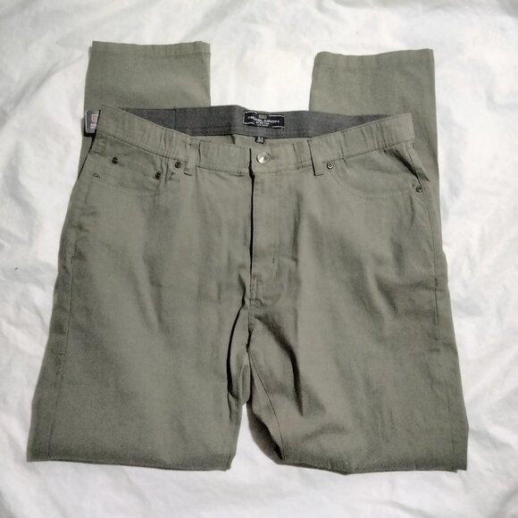 NICKEL & IRON Stretch Chino Pants Mens 36x32(36x31) Modern Taper Slim Green - Picture 1 of 6
